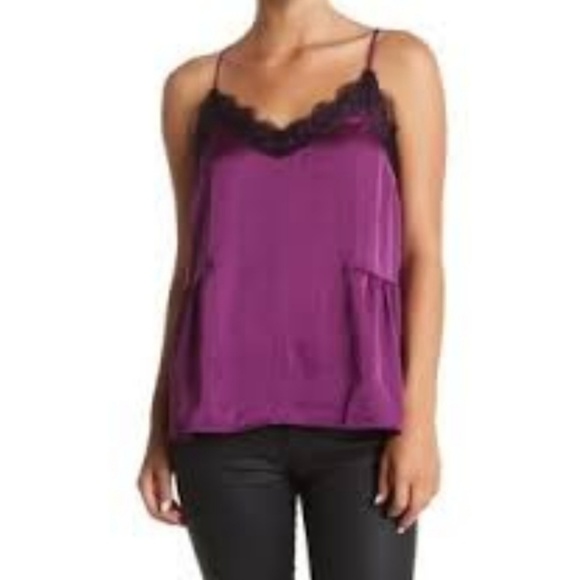 Abound Tops - Abound Silky Lace Trim Cami NWT